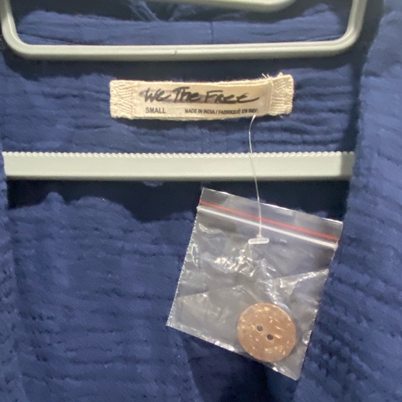 Free People Lou Blazer Shirt Navy - Picture 7 of 8